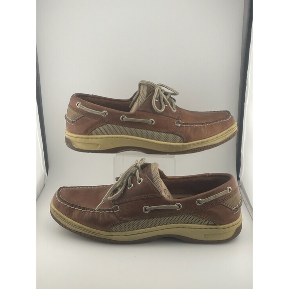 Men's Sperry AO boat deck shoes brown leather sz 10 Top Sider Authentic Original - Picture 2 of 16